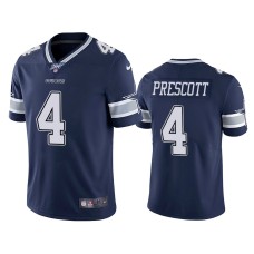 Men's Dallas Cowboys #4 Dak Prescott 100th Season Navy Vapor Limited Jersey