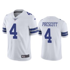 Men's Dallas Cowboys #4 Dak Prescott 100th Season White Vapor Limited Jersey