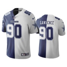 Men's Dallas Cowboys #90 Demarcus Lawrence Navy White Split Two Tone Limited Jersey