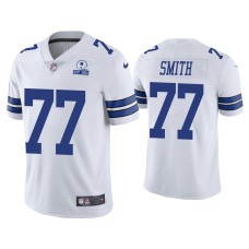 Men's Dallas Cowboys #77 60th Anniversary Tyron Smith White Limited Jersey