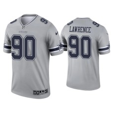 Men's Dallas Cowboys #90 DeMarcus Lawrence Gray Inverted Legend Jersey