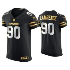 Men's Dallas Cowboys #90 DeMarcus Lawrence Black Golden Edition Elite Jersey