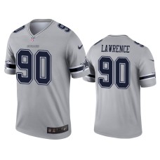 Men's Dallas Cowboys #90 Demarcus Lawrence Gray Inverted Legend Jersey