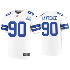 Men's Dallas Cowboys #90 Demarcus Lawrence White 60th Season Vintage Jersey