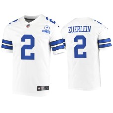 Men's Dallas Cowboys #2 Greg Zuerlein White 60th Season Vintage Jersey