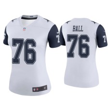 Women's Dallas Cowboys #76 Color Rush Legend Josh Ball White Jersey