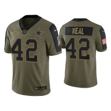 Men's Dallas Cowboys #42 Keanu Neal Olive 2021 Salute To Service Limited Jersey