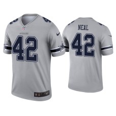 Men's Dallas Cowboys #42 Keanu Neal Gray Inverted Legend Jersey