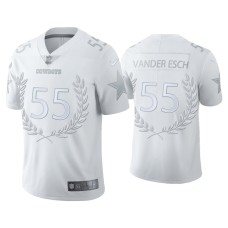 Men's Dallas Cowboys #55 Leighton Vander Esch White Platinum Limited Jersey