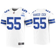 Men's Dallas Cowboys #55 Leighton Vander Esch White 60th Season Vintage Jersey