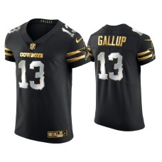 Men's Dallas Cowboys #13 Michael Gallup Black Golden Edition Elite Jersey