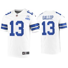 Men's Dallas Cowboys #13 Michael Gallup White 60th Season Vintage Jersey