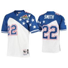 Men's Dallas Cowboys #22 Emmitt Smith Mitchell & Ness 1994 Pro Bowl White Blue NFC Jersey