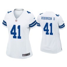 Women's Dallas Cowboys #41 Reggie Robinson II White Game Jersey