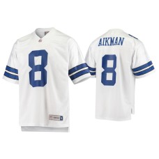 Men's Dallas Cowboys #8 Troy Aikman White Vintage Jersey