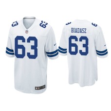 Men's Dallas Cowboys #63 Tyler Biadasz White Game Jersey