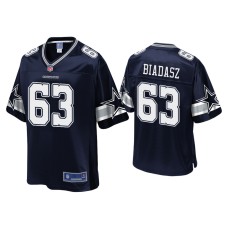 Men's Dallas Cowboys #63 Tyler Biadasz Navy Pro Line Jersey