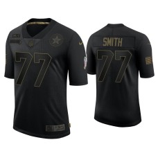 Men's Dallas Cowboys #77 Tyron Smith Black 2020 Salute to Service Limited Jersey