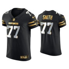 Men's Dallas Cowboys #77 Tyron Smith Black Golden Edition Elite Jersey