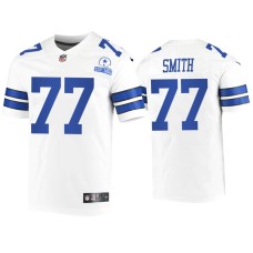 Men's Dallas Cowboys #77 Tyron Smith White 60th Season Vintage Jersey