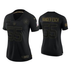 Women's Dallas Cowboys #55 Leighton Vander Esch Black 2020 Salute To Service Limited Jersey