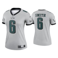 Women's Philadelphia Eagles #6 2021 DeVonta Smith Silver Inverted Legend Jersey