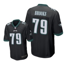 Men's Philadelphia Eagles #79 Black Brandon Brooks Nike Game Jersey