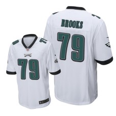 Men's Philadelphia Eagles #79 White Brandon Brooks Nike Game Jersey