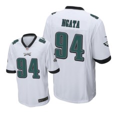 Men's Philadelphia Eagles #94 White Haloti Ngata Nike Game Jersey