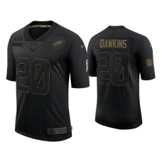 Men's Philadelphia Eagles #20 Brian Dawkins Black 2020 Salute to Service Limited Jersey