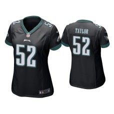 Women's Philadelphia Eagles #52 Davion Taylor Black Game Jersey