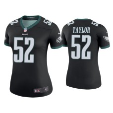 Women's Philadelphia Eagles #52 Color Rush Legend Davion Taylor Black Jersey