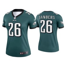 Women's Philadelphia Eagles #26 Miles Sanders Midnight Green Legend Jersey