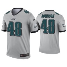 Men's Philadelphia Eagles #48 Patrick Johnson Silver Inverted Legend Jersey