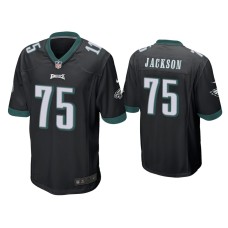 Men's Philadelphia Eagles #75 Tarron Jackson Black Game Jersey