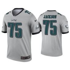 Men's Philadelphia Eagles #75 Tarron Jackson Silver Inverted Legend Jersey