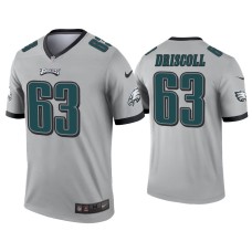 Men's Philadelphia Eagles #63 Jack Driscoll Silver Inverted Legend Jersey