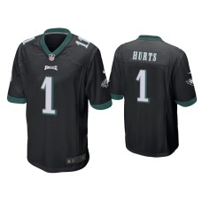 Men's Philadelphia Eagles #1 Jalen Hurts Black Game Jersey