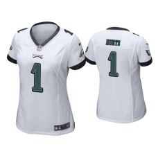 Women's Philadelphia Eagles #1 Jalen Hurts White Game Jersey