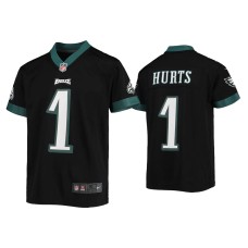 Youth Philadelphia Eagles #1 Jalen Hurts Black Game Jersey