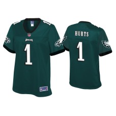 Women's Philadelphia Eagles #1 Jalen Hurts Green Pro Line Jersey