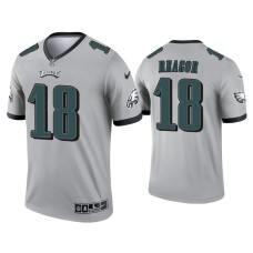 Men's Philadelphia Eagles #18 Jalen Reagor Silver Inverted Legend Jersey