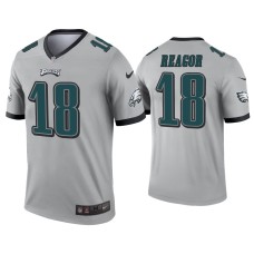 Men's Philadelphia Eagles #18 Jalen Reagor Silver Inverted Legend Jersey