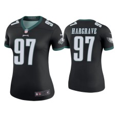 Women's Philadelphia Eagles #97 Color Rush Legend Javon Hargrave Black Jersey