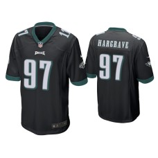 Men's Philadelphia Eagles #97 Javon Hargrave Black Game Jersey