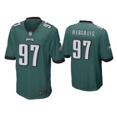 Men's Philadelphia Eagles #97 Javon Hargrave Green Game Jersey