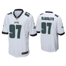 Men's Philadelphia Eagles #97 Javon Hargrave White Game Jersey