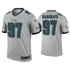 Men's Philadelphia Eagles #97 Javon Hargrave Silver Inverted Legend Jersey