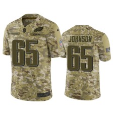 Men's Philadelphia Eagles #65 Lane Johnson Nike Salute to Service Jersey - Camo