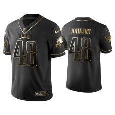 Men's Philadelphia Eagles #48 Golden Edition Vapor Limited Patrick Johnson Black Jersey